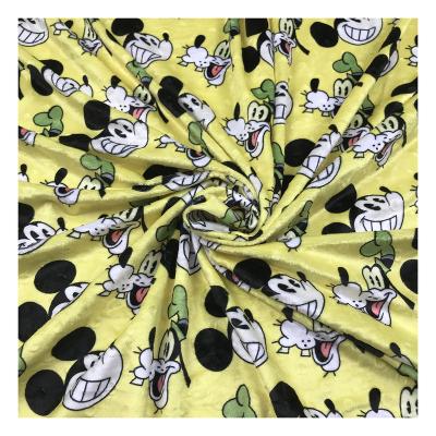 China Viable Factory outlet Donald duck cartoon fabric custom digital printed minky fleece blanket for boby use for sale