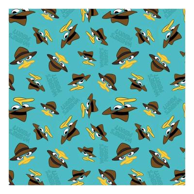 China Organic the factory outlet custom digital printing phineus and ferb cartoon design cotton sateen stretch fabric for apparel for sale