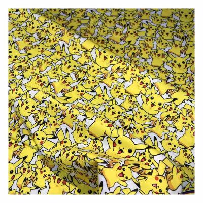 China Organic the factory outlet pikachu cartoon designs 4 way custom digital high quality rayon print knitting fabric for clothes for sale