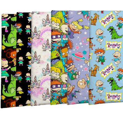 China Organic factory outlet popular rugrats cartoon designs high quality custom digital print rayon tank top fabric for clothes for sale