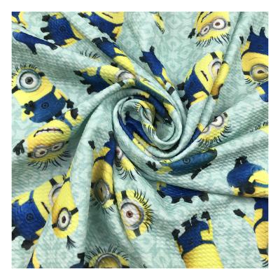 China Heat-insulation famous factory outlet cartoon 95% polyester 5% spandex bullets fabric custom digital printed for garment for sale