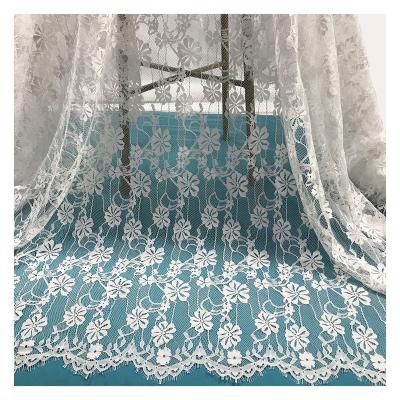 China Viable Factory Outlet Wholesale 3*1.5 Meters Cheap Nylon Eyelash Lace Fabric For Clothing for sale