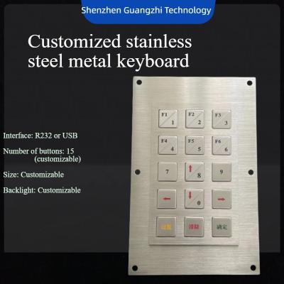 China Customized stainless steel metal button metal keyboard, waterproof, dustproof, and bacteria resistant keyboard for sale