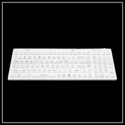 China Portable Silica Gel Keyboard , White Industrial Usb Wired Keyboard for sale