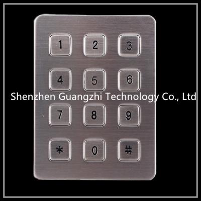 China Schlüssel Ip65 kundengerechter der Metalledelstahl-numerische Tastatur-3 * 4 der Matrix-12 zu verkaufen