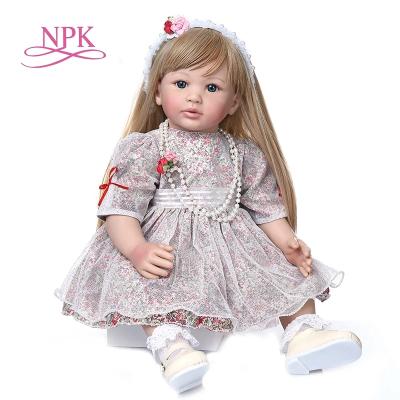 China High Quality Silicone Reborn Doll Girl Princess Doll Cartoon Toy NPK 60CM Toddler Handmade Doll For Kid Gift for sale