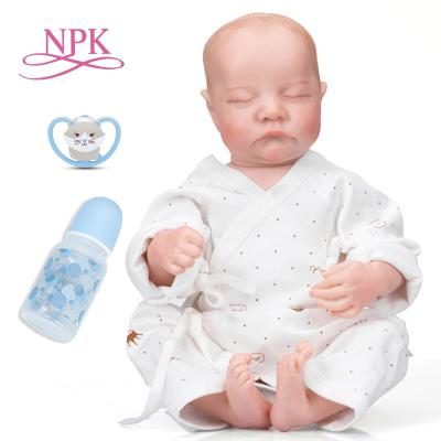 China Bebe Doll Soft Touch Silicone Cartoon Toy NPK 19inch Full Body Dolls 49cm Reborn Baby Toys Cute Babies Doll for sale