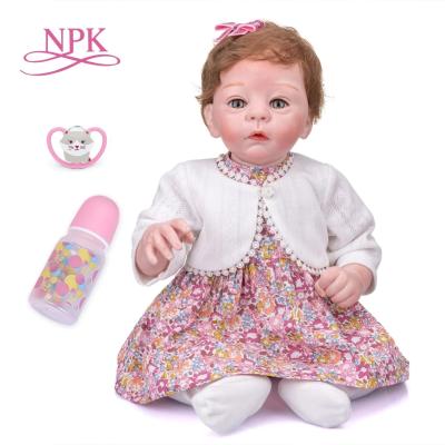 China Bebe Girl Doll Cartoon Soft Touch Baby Toy NPK 55CM Cuddly Body Doll Realistic Lifelike Soft Reborn Harlow for sale