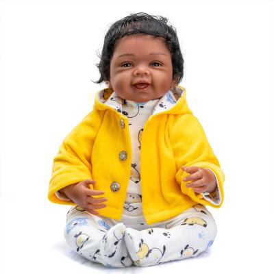 China Dark Fashion Bebe Doll Child Toys Baby Skin Toy NPK 55cm Cartoon Soft Silicone Dolls Reborn Babies Cute Soft Doll for sale