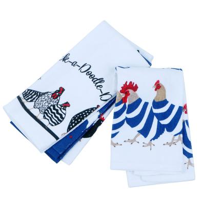 China Wholesale Cheap Sustainable Sustentable Kitchen Hand Towels Restaurant Kitchen 100% Cotton Printed Tea Towel for sale