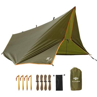 China Diagonal Bracing Type Outdoor Multifunctional Camping Traveling Backpacking Tarp Shelter Rain Fly for sale