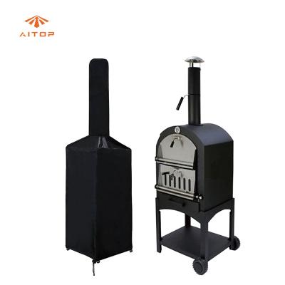 China Dustproof UV resistant Mildew resistant Fireproof BBQ Grill Cover Outdoor Waterproof Oxford Fabric Pizza dust-proof Chimney Oven Cover for sale