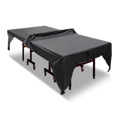 China Protect Furniture Outdoor Heavy Duty Waterproof  Polyester Silver Coated Pingpong table cover Foldable Dust Proof Table Tennis Table Cover for sale