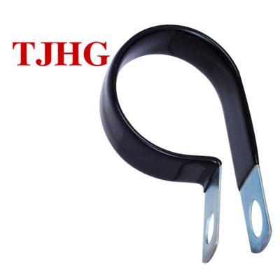 China New Design Stainless Steel Factory Price 15MM Bandwidth P Type Rubber Hose Clamp for sale