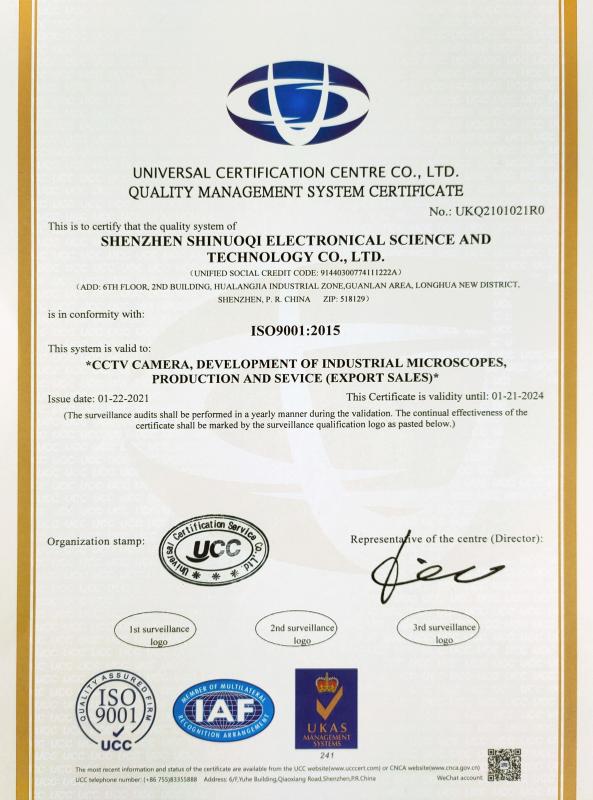 ISO9001 - Shenzhen Shinuoqi Electronic Technology Co., Ltd.