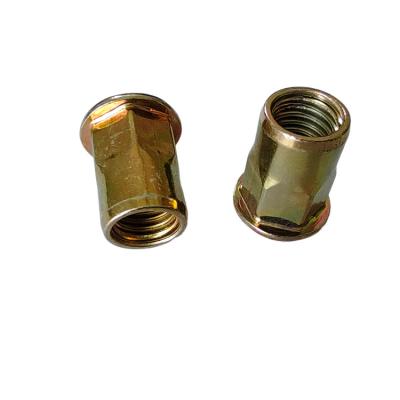 China General Industry Semi-Hex Open Rivet Nut with Yellow Zinc Plating in Metric Measurement for sale