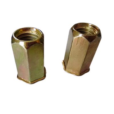 China Yellow Zinc-Plated Carbon Steel Small Head Full Hex Open Rivet Nut with DIN Standard for sale