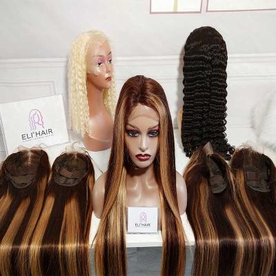 China Body Wave Highlight Wigs For Black Women, Paino Color Highligt Lace Front Wig Pre Plucked With Baby Hair, Hd Hair Wigs for sale