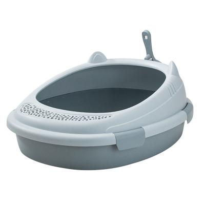 China Cat Toliet Products Hot Sale Pet Cleaning Sets Cat Toilet Box Trays Simple Plastic Cat Litter Box Cute for sale