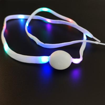 China Round Cheap Custom Running Flashing Custom Safety LED Lace Glow In The Dark LED Shoe Lace Light Up Nylon LED Shoe Lights for sale