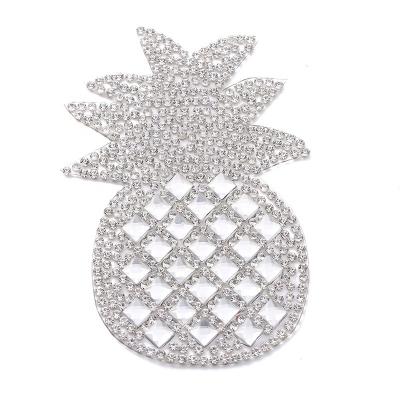 China 3D Pineapple Rhinestone Patch Hot Fix Rhinestone Patches Custom Patch Iron On Patches For Clothing Accessories for sale