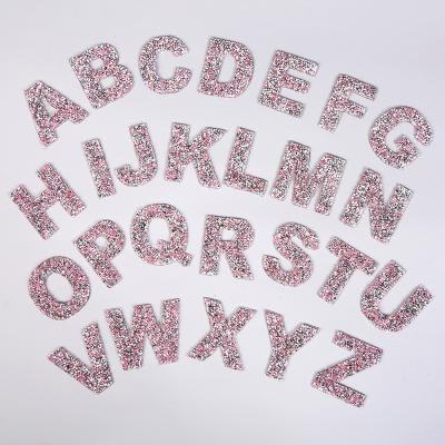 China Decoration Source Maker 26 Alphabet Letters ABC Rhinestone Patch Word Crafter Clothing Accessory Patch for sale