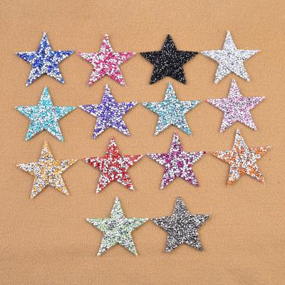 China 3D Star Resin Drill Iron On Patches Fix Rhinestone Applique Patch Hot Heat Transfers Custom 3D Bling Patch For Clothes for sale