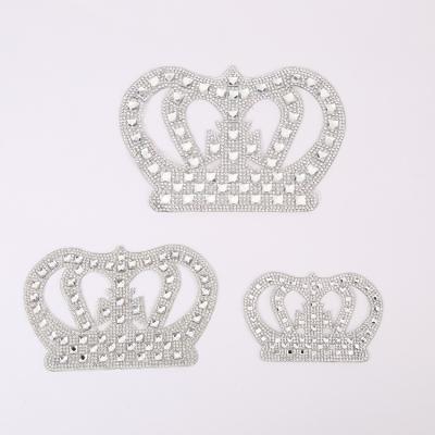 China New Arrival Hot Sale Decoration Crown Glitter Rhinestone Stone Hot Melt Adhesive Drill Patches for sale