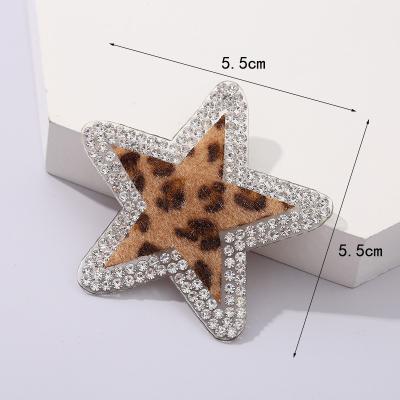 China 3D Star Arabesquitic Fur Stoney Patch Iron Custom Hotfix Fluffy Rhinestone On Patches For Clothing for sale