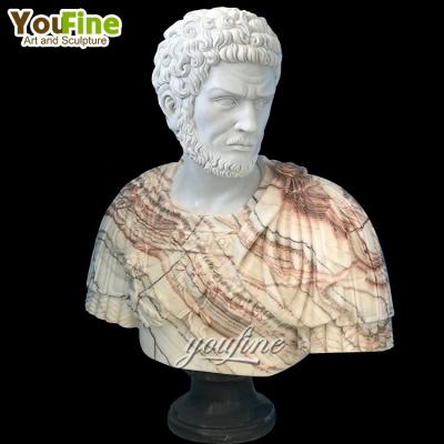 China Modern Antiquity Outdoor Roman Italy Man Marble Stone Carving Bust For Wholesale for sale