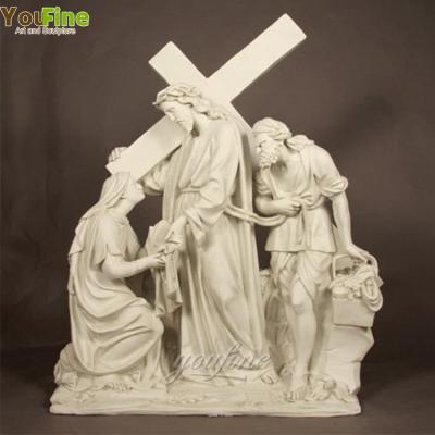 China Contemporary Life Size Marble Religious Statues Religious Sculptures Marble Fourteen Stations Of The Cross Statues For Sale for sale