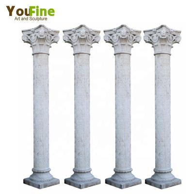 China Solid high quality antique custom greek marble column for building for sale