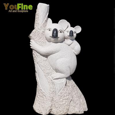 China Beautiful Modern Animal Sculpture Granite Koala Stone Statue For Garden for sale