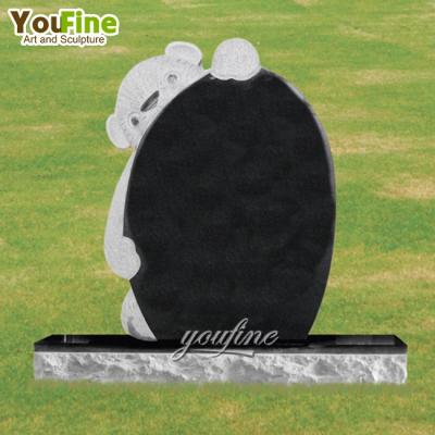 China Modern high quality granite baby headstone with bear statue for sale for sale