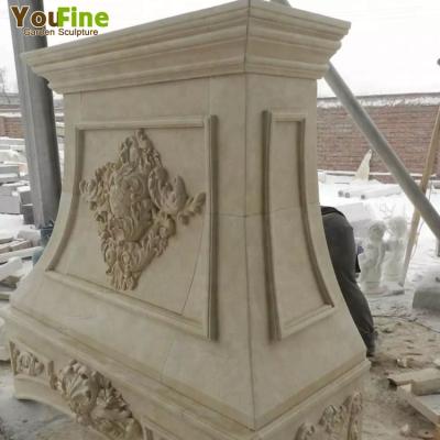 China Hotel Hand Carved Marble Cooker Laid Hood From China for sale