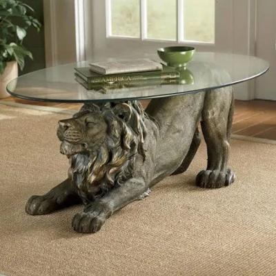 China Europe home decor lion statue bronze sculpture bronze coffee table for sale for sale