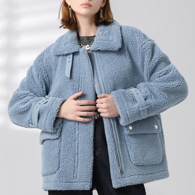 China 2022 Winter New Style Anti-wrinkle Loose Fur Short Fur One Elegant Women Turn Down Collar Coat for sale