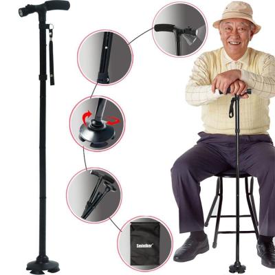 China 2018 Best Selling Ningbo Smart Collapsible Walking Cane Foldable For The Elderly Use Stick Wooden Walking Cane for sale