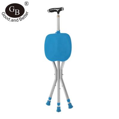 China Outdoor Auxiliary Walk Cane With Chair Adjustable Cane Step Stool With Light for sale