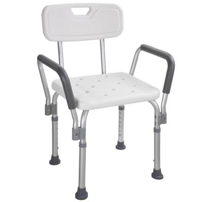 China Lightweight Adjustable Medical Shower Chair Bath Seat Tub Bench Stool Armrest Armrest Aid for sale