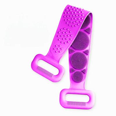 China Hot Selling Long Handle Silicone Body Brush For Shower Body Wash Cloth Bath Belt for sale