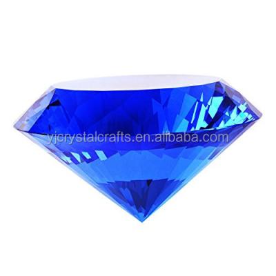 China Europe hot sale color crystal glass blue diamond for wedding decoration for sale