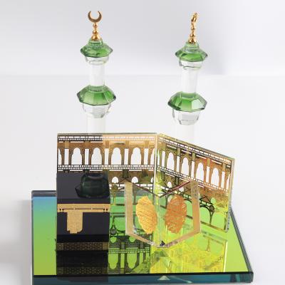 China China Muslim Crystal Gift Souvenir Kaaba Quran Islamic Minarets Of Mecca Mosque Pattern for sale