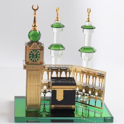 China China Muslim Crystal Gift Kaaba Islamic Kaaba Minarets Of Mecca Mosque Makkah Clock Royal Model Tower for sale