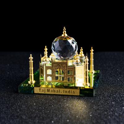 China Islamic Crystal Gifts Muslim Indian Souvenirs China 24K Taj Mahal Crystal Model Gifts for sale