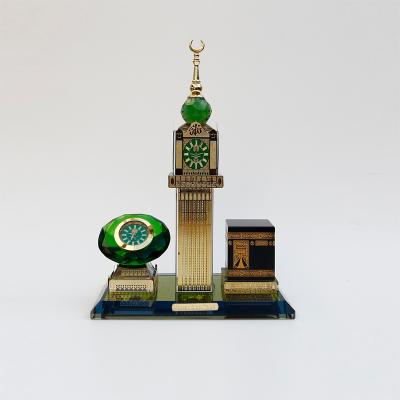 China China Muslim Kaaba Mecca Royal Clock Tower Islamic Crystal Gifts and Quartz Watch Combination Supply Items for sale