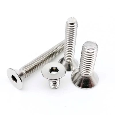 China UNC USA 2#-56 4#-40 6#-32 8#-32 10#-24 304 Stainless Steel A2 Hex Socket Flat Countersunk Head Screw Bolt for sale