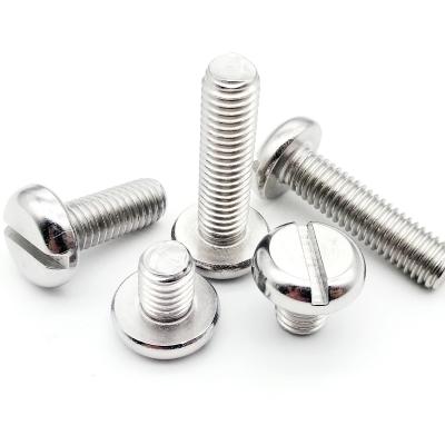 China Metric Threaded Bolt Screw 304 Stainless Steel A2-70 Pan Head Slotted Round Head Pan Machine M1.6 M2 M2.5 M3 M4 M5 M6 M8 GB67 for sale