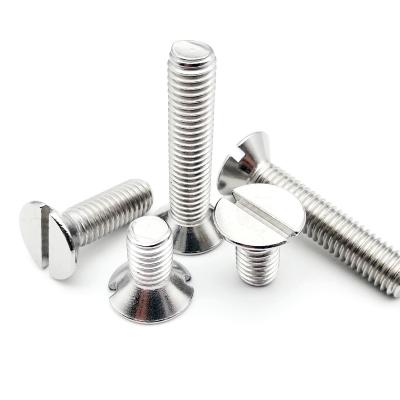 China M1.6 M2 M2.5 M3 M4 M5 M6 M8 GB68 Flat Machine 304 A2-70 Flat Countersunk Stainless Steel Metric Threaded Slotted Head Screw for sale