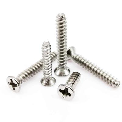 China M1 Flat M1.2 M1.4 M1.7 M2 On M4 Stainless Steel Small 304 Micro Flat Top End Cross Self Tapping Phillips Countersunk Head Wood Screw for sale